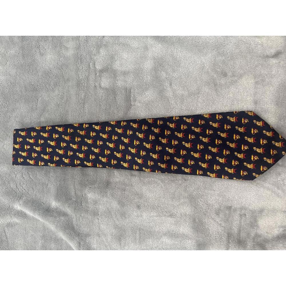 Salvatore Ferragamo Navy Blue Silk Tie